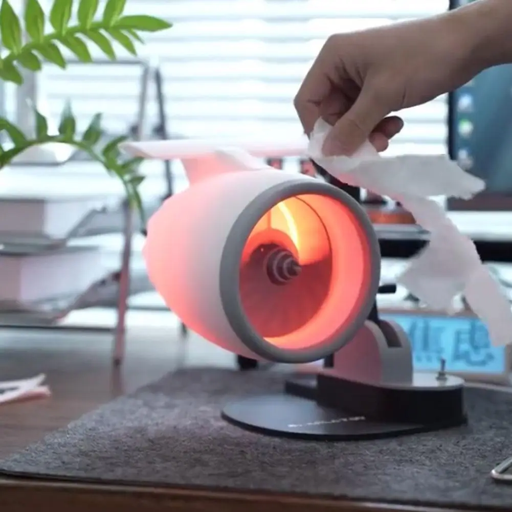 Creative Turbofan Desktop USB Fan Turbofan Engine Shape 3D Printing Engine Model Type-C Charging