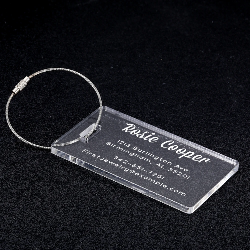 Lucite Luggage Tags