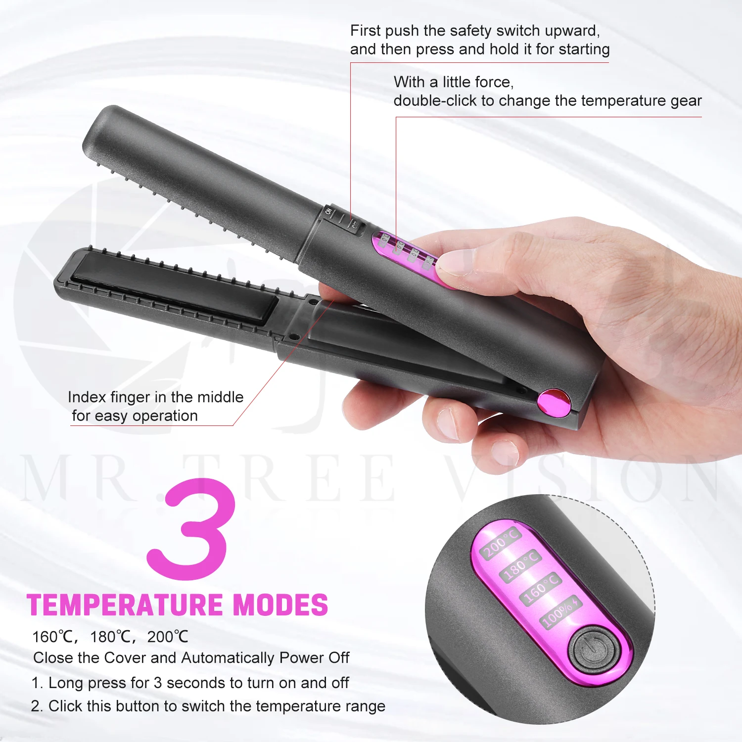 new Mini Professional 2 in 1 Portable Hair Curler Hair Straightener Flat Iron Hairs Straightening Corrugated Iron Styling Tools