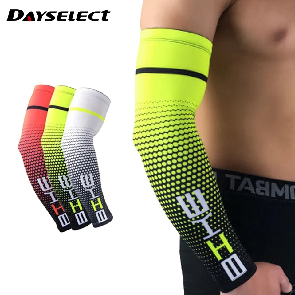 Sun Protection Arm Sleeves 1 Pair Cool Men Cycling Running Bicycle UV Sun Protection Cuff Cover Protective Arm Sleeve Bike Sport Arm Warmers Sleeves