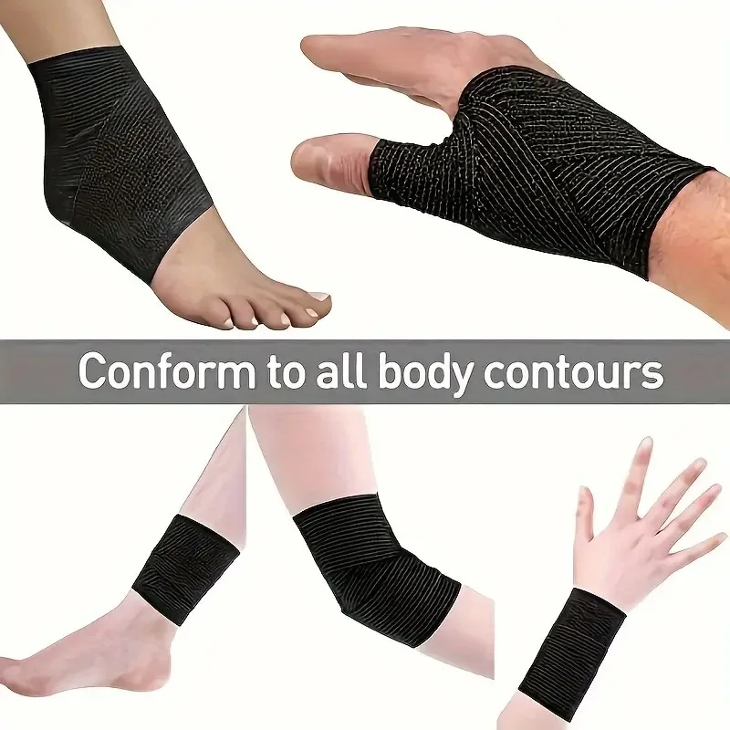 Elastic Bandage 6/12/24 Rolls Elastic Self Adhesive Bandage Wrap Breathable Flexible Fabric Non Woven Cohesive Bandage Medical First Aid Tape