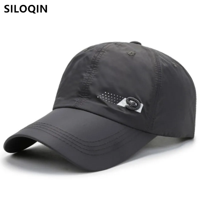 

SILOQIN Spring Summer Men Women Ultra-thin Breathable Baseball Caps Bone Snapback Hats Adjustable Size Couples Sports Black Cap