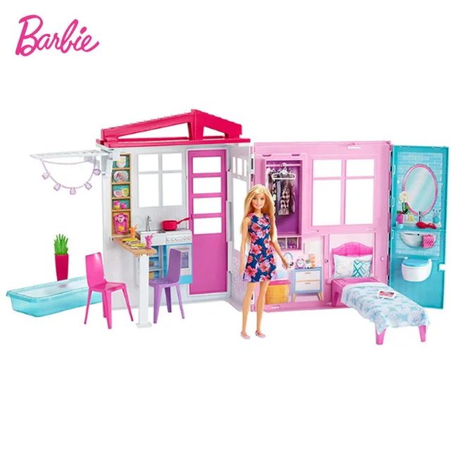 Mattel Barbie Toys Shiny Holiday House Pretend Play Girl's Toys Birthday Gift for kids Toys for Kids Fashion Dolls for Girls 2