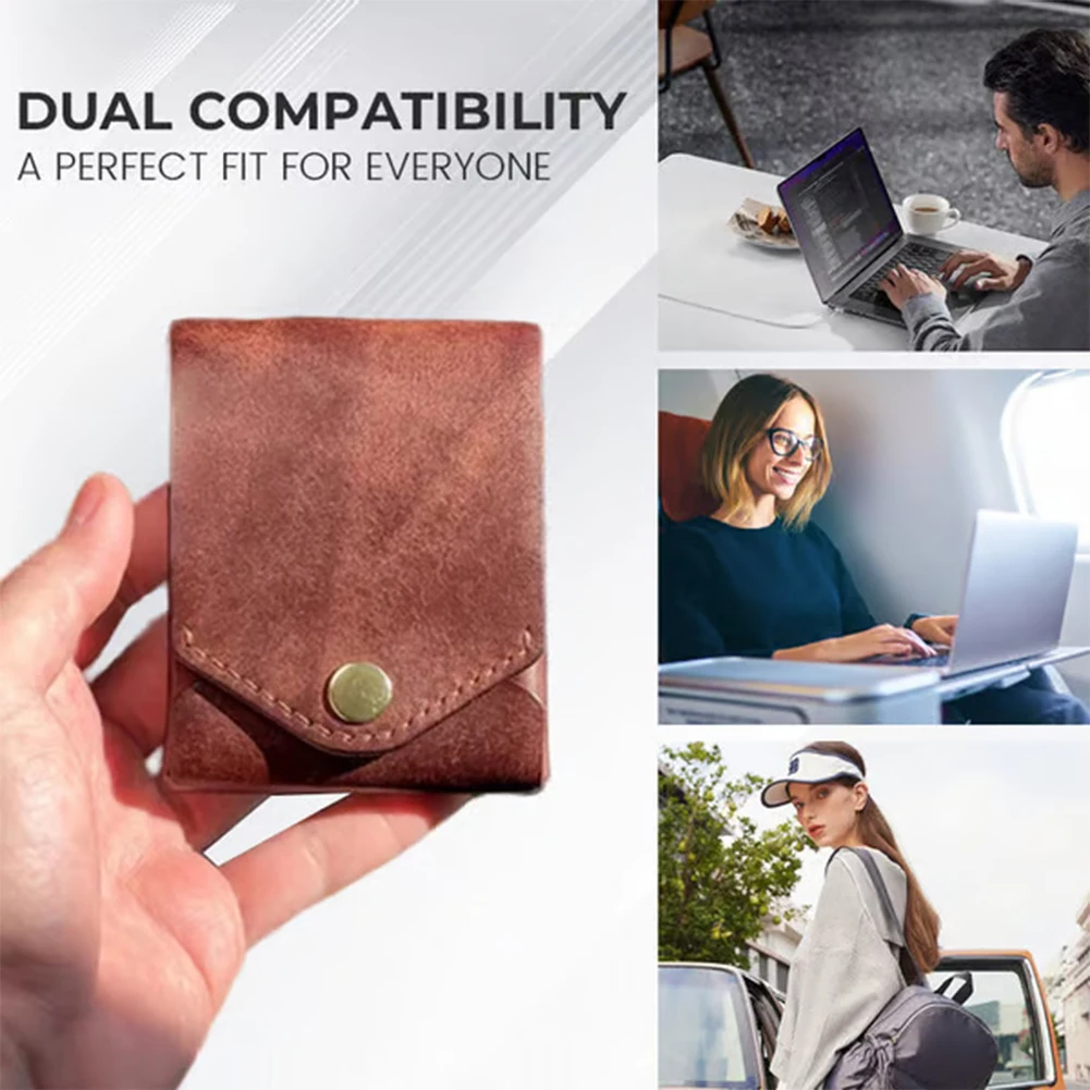 Multifunctional Compact Wallet Complimentary Fountain Pen Portable Wallet with Money Pocket Leather Card Holder Slim Card Holder