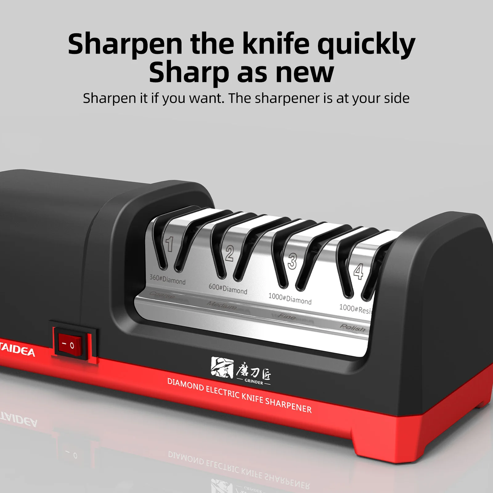 TAIDEA TG2102 4 Stage Electric Knife Sharpener 20-Degree Grinding Edge Knife Sharpener with Sharpening Polishing for Kitchen