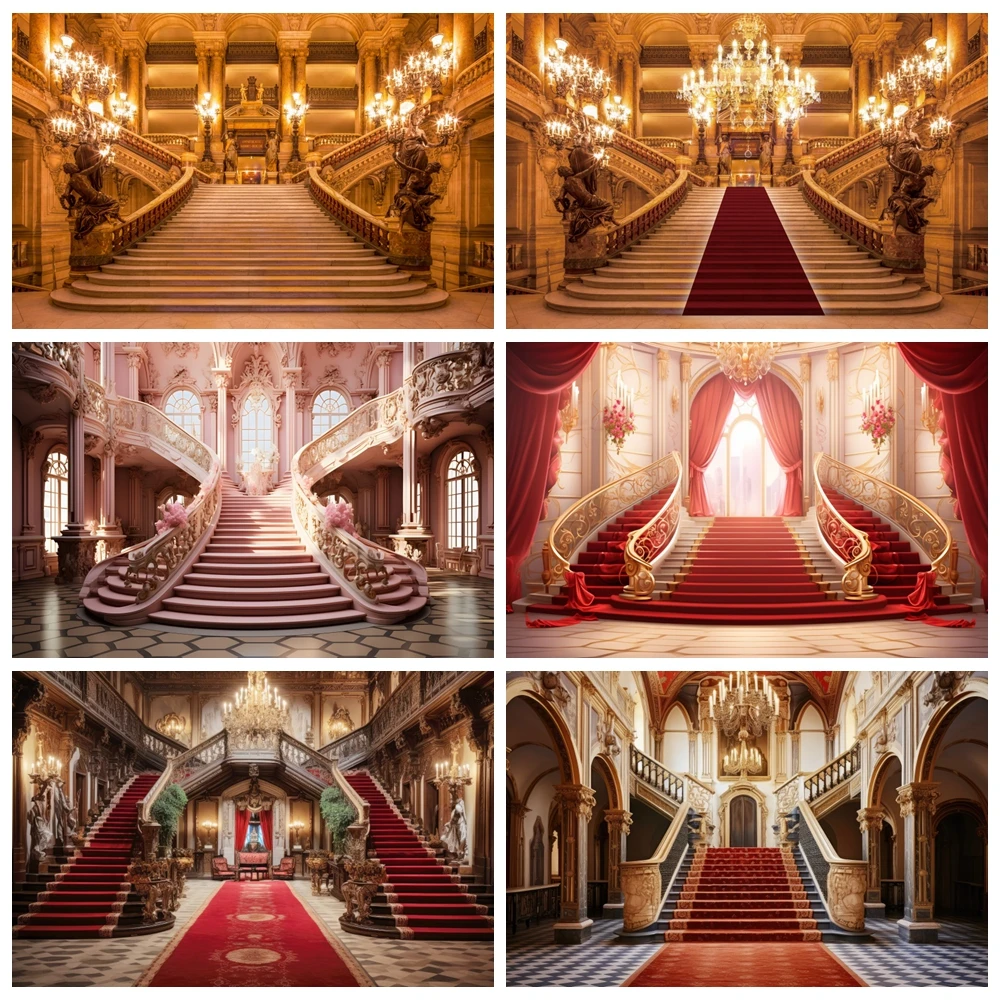Luxurious Palace Backdrop for Photography Retro Castle Interior Wall Wedding Birthday Party Kids Adult Portrait Photo Background