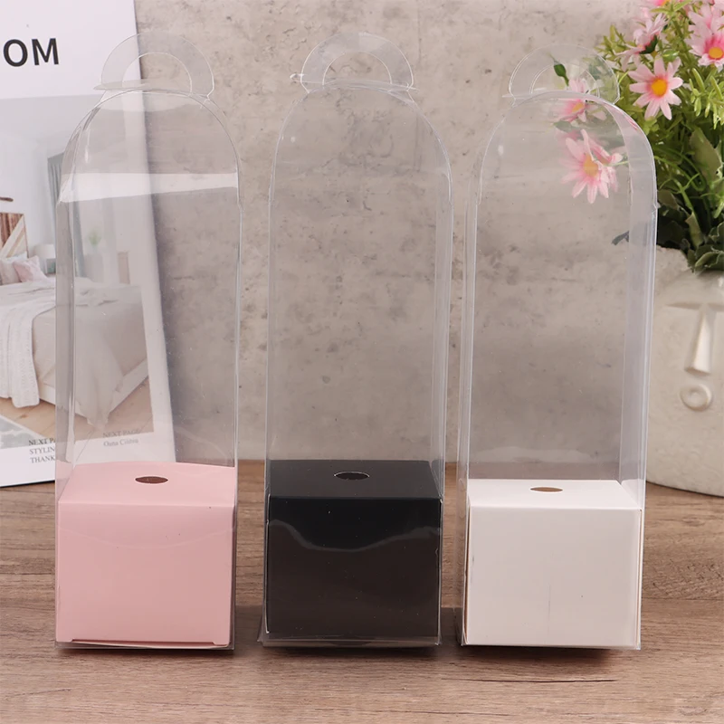투명 장미 꽃 상자 플라스틱 케이크 포장 상자, 플로리스트 포장 상자, DIY 웨딩 발렌타인 데이 선물 상자, 1PC
