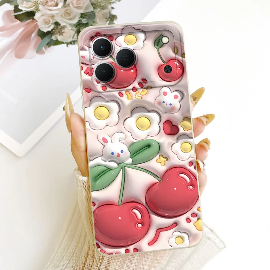 Cute Cartoon Cat Painted Soft Silicone Phone Case Cover