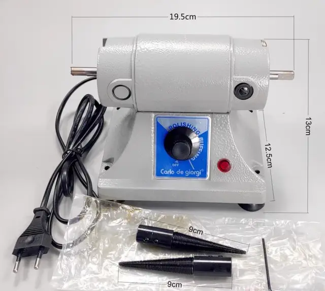 Pulidora De Banco 200W - 10.000 RPM, 2 Almohadillas 75mm, Para Joyería, Pequeños Trabajos