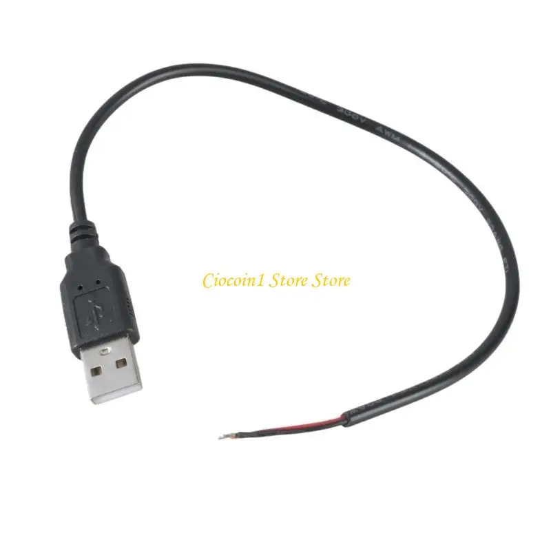 A3PC 휴대용 남성 USB 2핀 연장 코드 피그테일 2핀 전원 케이블 라인 22AWG