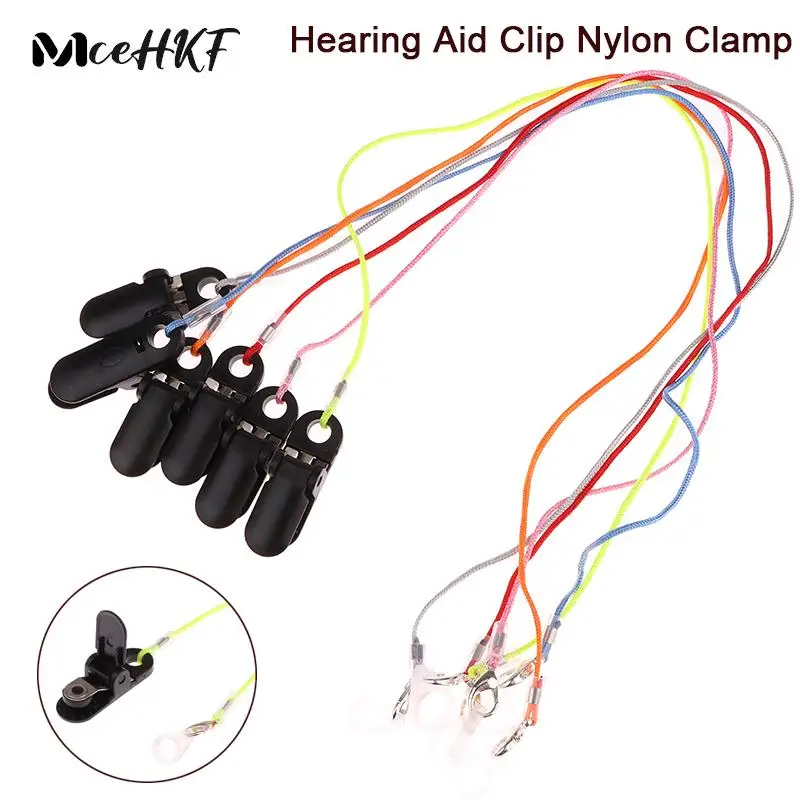 

Hearing Aid Clip Nylon Clamp Rope Elastic Rings Anti Loss Rope For Senior Prevent Lost Hearing Aids Fixation Lanyard Clip Holder