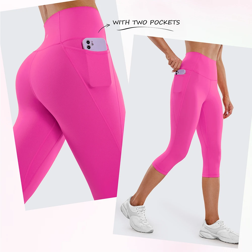 CRZ YOGA Womens Butterluxe Workout Capri Leggings with Pockets 19