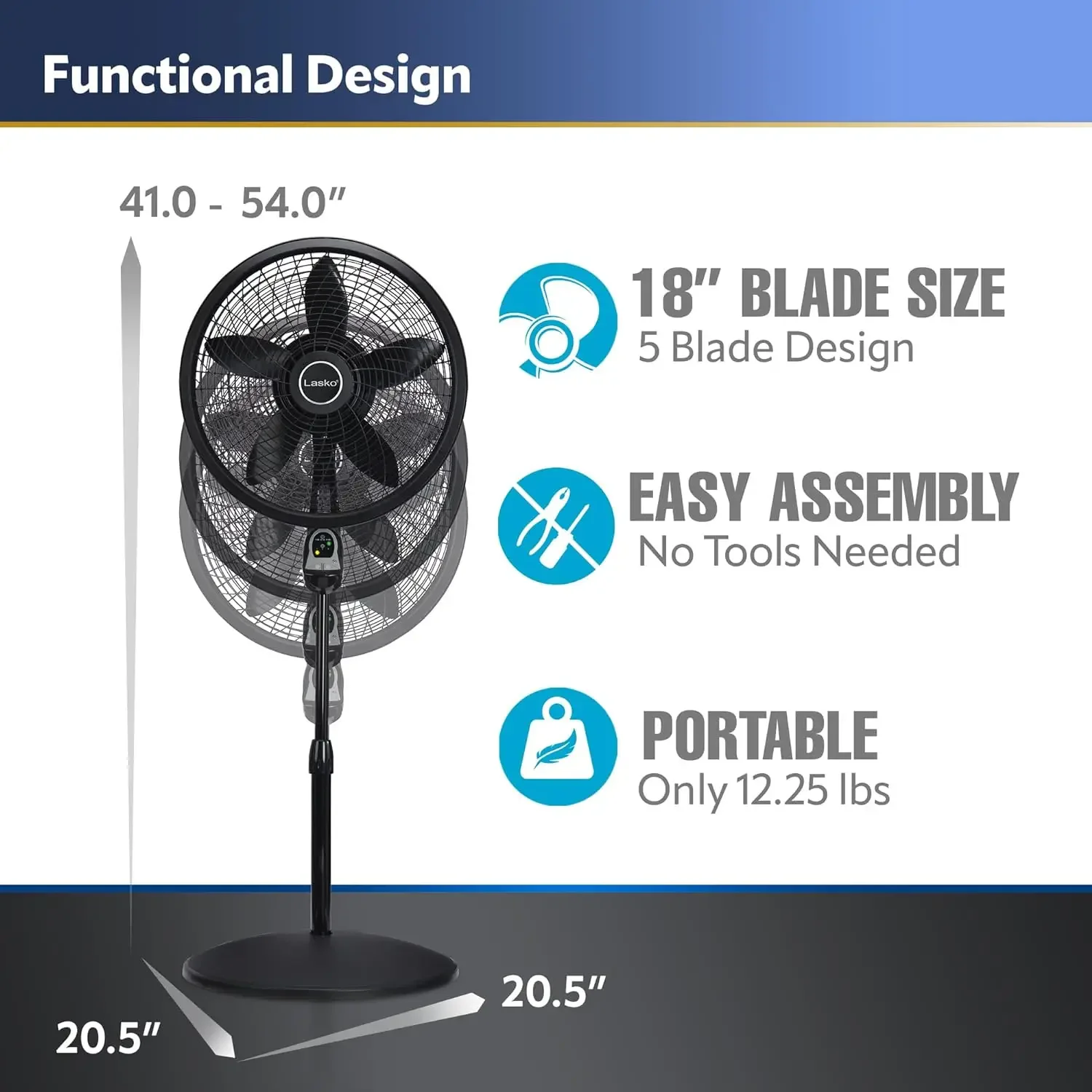 NEW Oscillating Cyclone Pedestal Fan, Adjustable Height, Timer, Remote Control, 3 Speeds, for Bedroom, Living Room Home Office 3