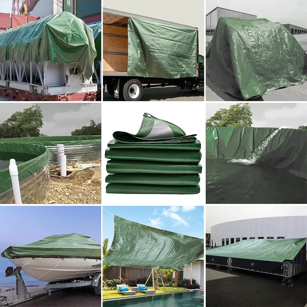 Large Tarpaulin Waterproof Heavy-Duty Rain Cloth for Truck Tarp Cover Outdoor Camping Tent Canopy Sun Shade Car Shed Awning Tarp