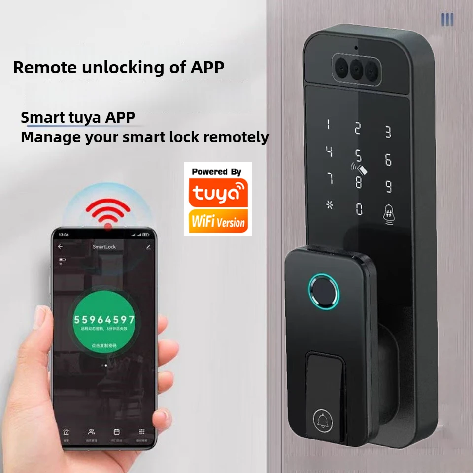 Waterproof 3D Face Recognition Outdoor Gate Fingerprint Lock Tuya WiFI App Passcode Rfid Card Keyless Electronic Smart Door Lock - Image 5