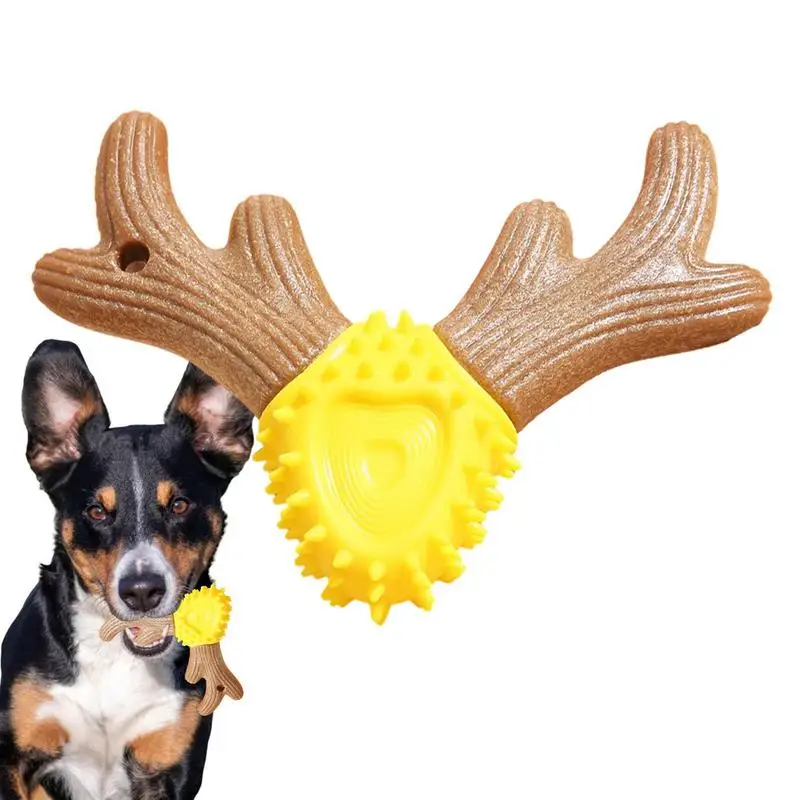 

Antler Shape Dog Toys Dog Toothbrush Toys Chew Cleaning Teeth Safe Puppy Dental Care Soft Pet Dental Cleaning Toy Supplies