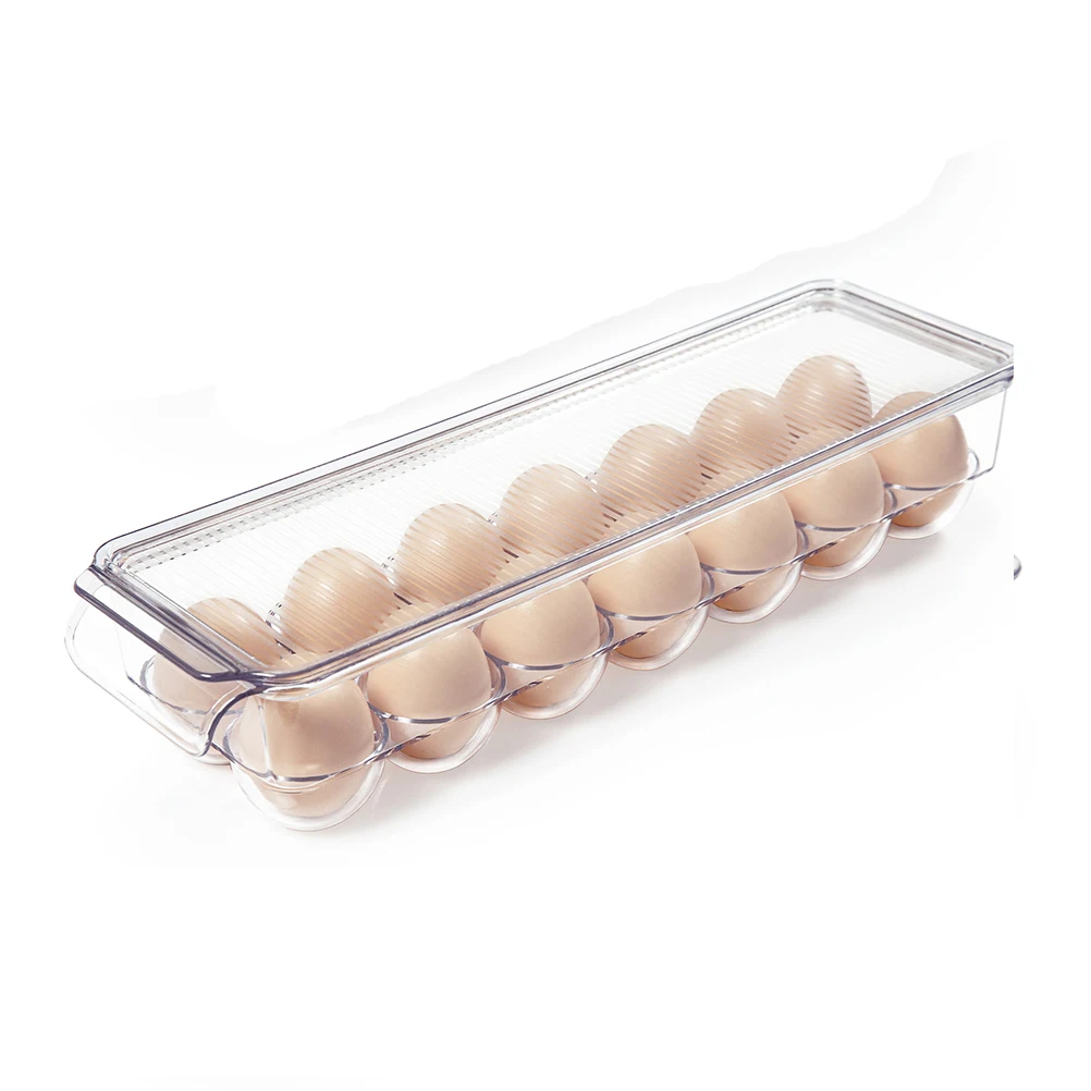 

Home Refrigerator Egg Containers - 14 Egg Containers With Lids And Handles Refrigerator Egg Storage And Egg Trays Practical