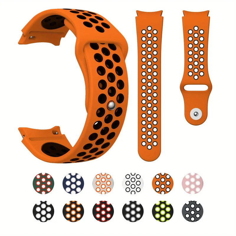 Dual-Tone Silicone Sport Watch Band with Breathable Holes