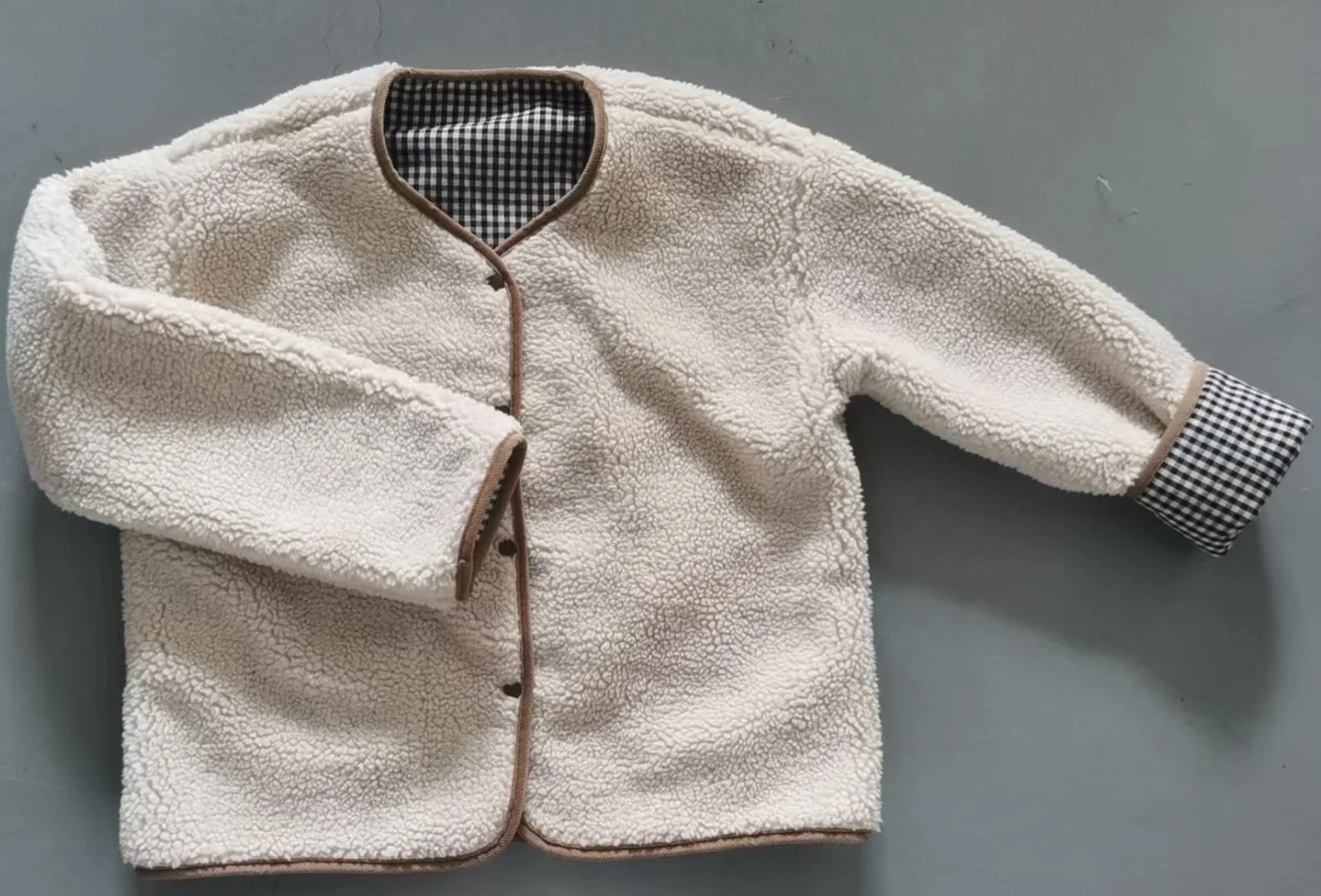 Mode nouvelle automne et hiver veste chaude deux côtés porter Plaid en peluche veste enfants vestes vêtements d'hiver DGUKYM 12042