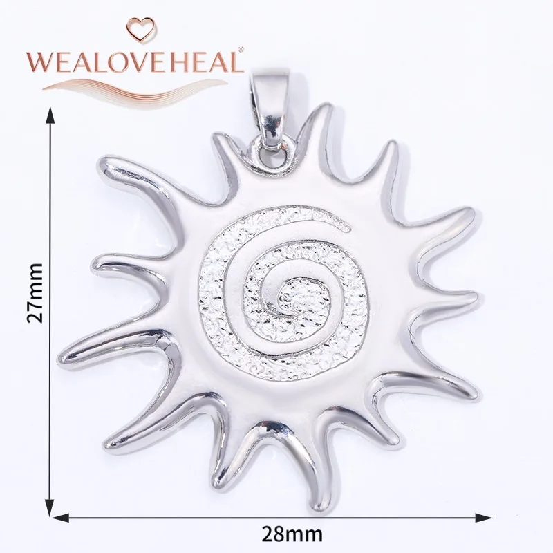 18K vergoldete runde Sonnen-Charms-Anhänger mit eingelegtem Zirkon, Herz/Kreuz/Engel-Anhänger für DIY-Halskette, Schmuckherstellung, Zubehör – Detail 34