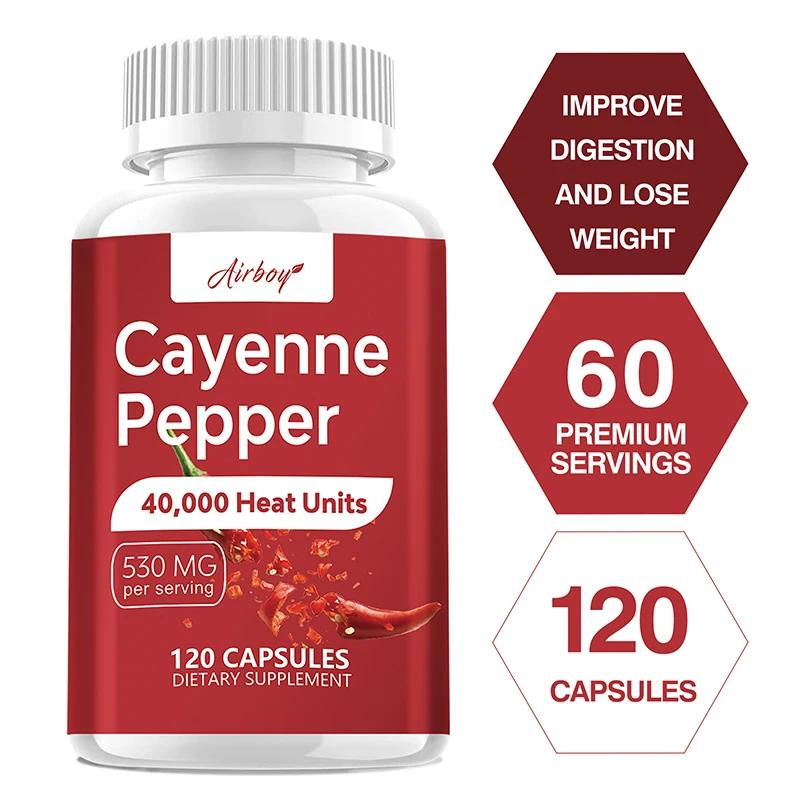 Cayenne Pepper Capsules Supports Cardiovascular Health Improves Digestion and Blood Circulation digestive capsules