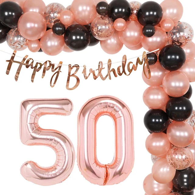 Striscione 25 Anni Oro Rosa - Poster Tessuto 150x90cm Per Decorazione Compleanno Donna - 2