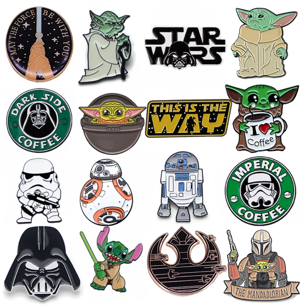 LT848 детские милые эмалированные булавки Звездные войны Yoda аксессуары для