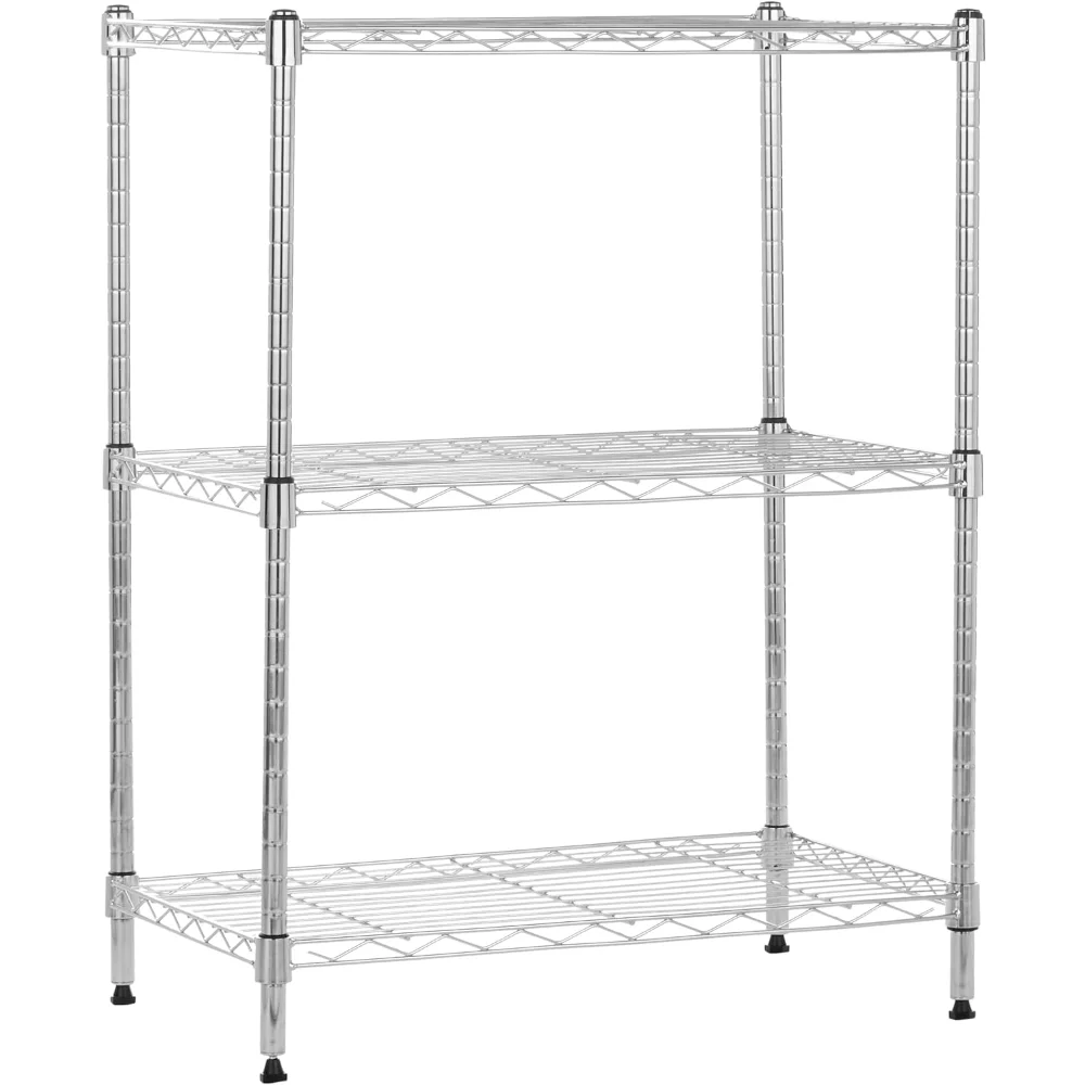 

Heavy Duty Storage Shelving Unit (250 lbs loading capacity per shelf), Steel Organizer Wire Rack, Chrome,