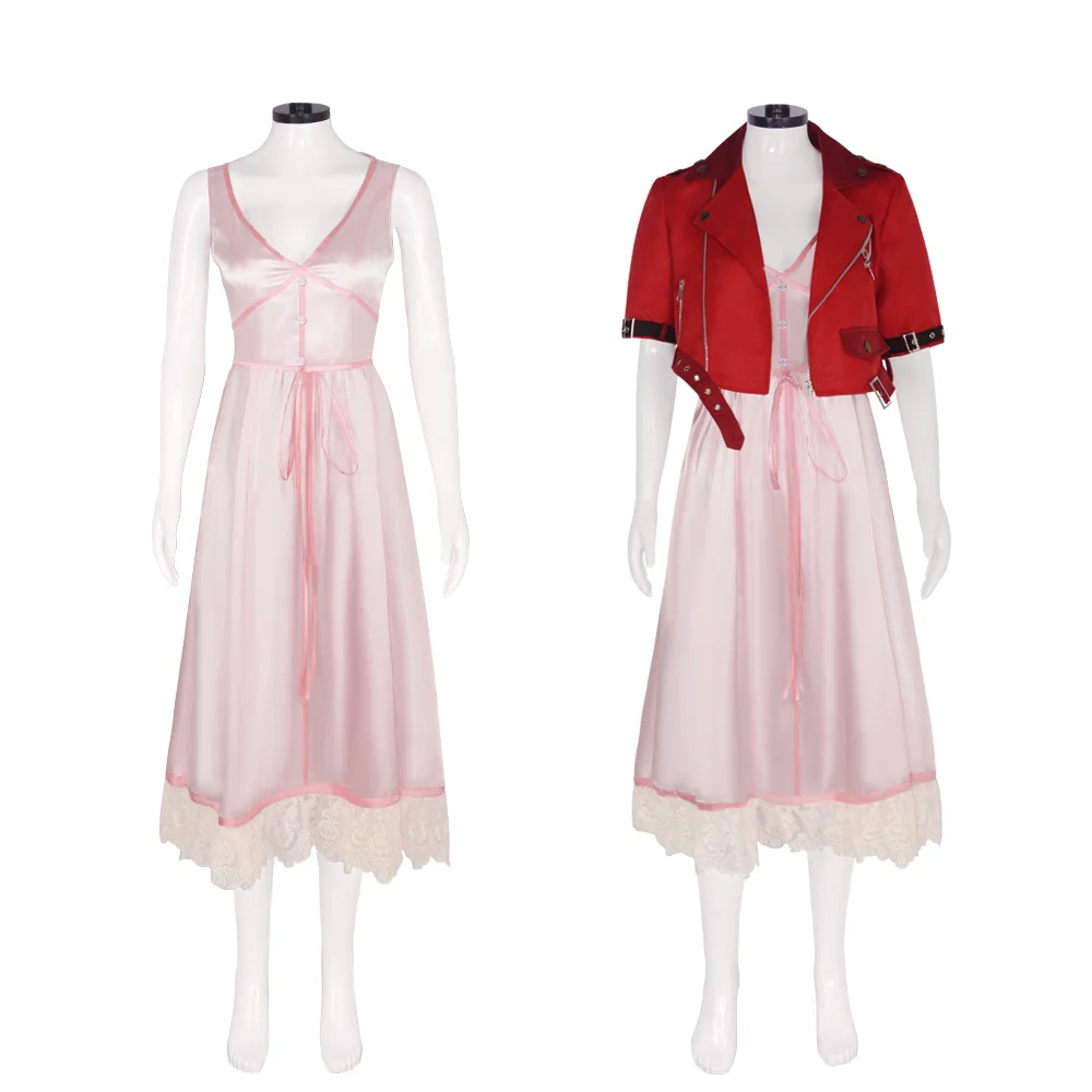Final Fantasy VII Aerith Gainsborough Cosplay Costume for Women (Unofficial)
