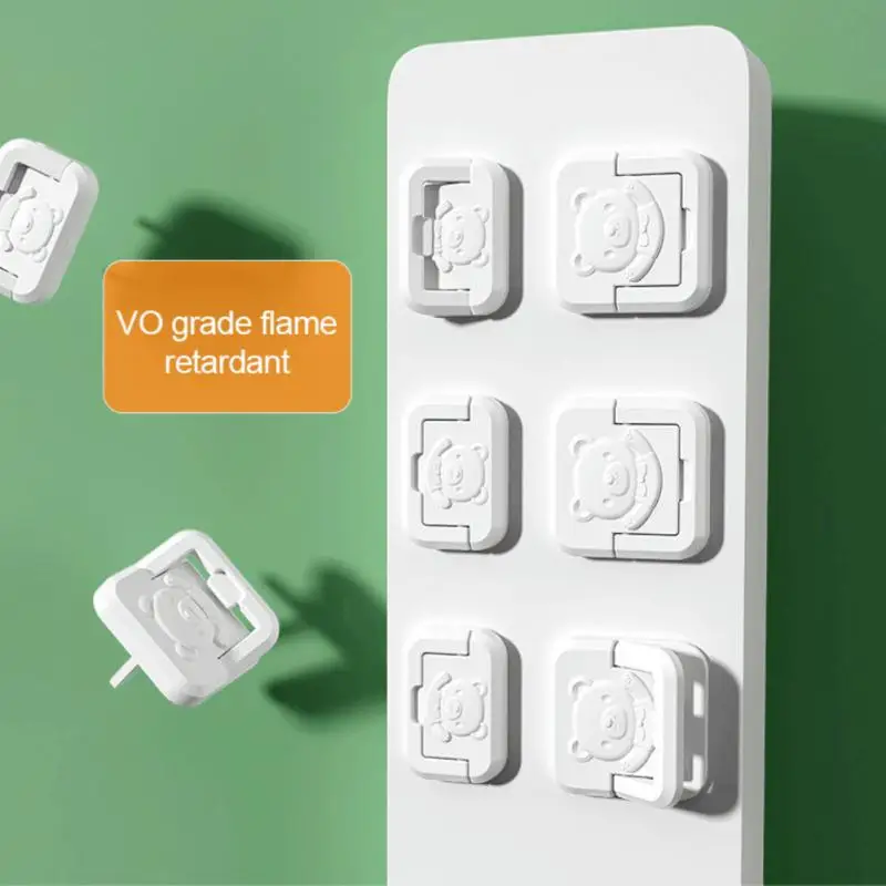 Electric Socket Outlet Plug Protection 2/3 Hole Anti Electric Shock Plugs Protector Rotate Cover Child Safety Cute White