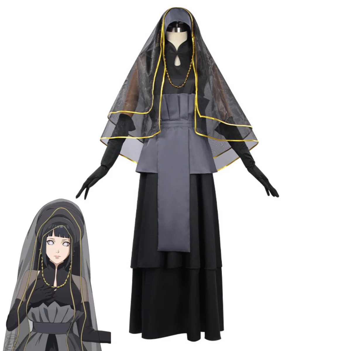 Naruto: Hinata Hyuga | Wedding Dress Cosplay Costume Set 55 Naruto Hinata Hyuga Wedding Dress Cosplay Costume