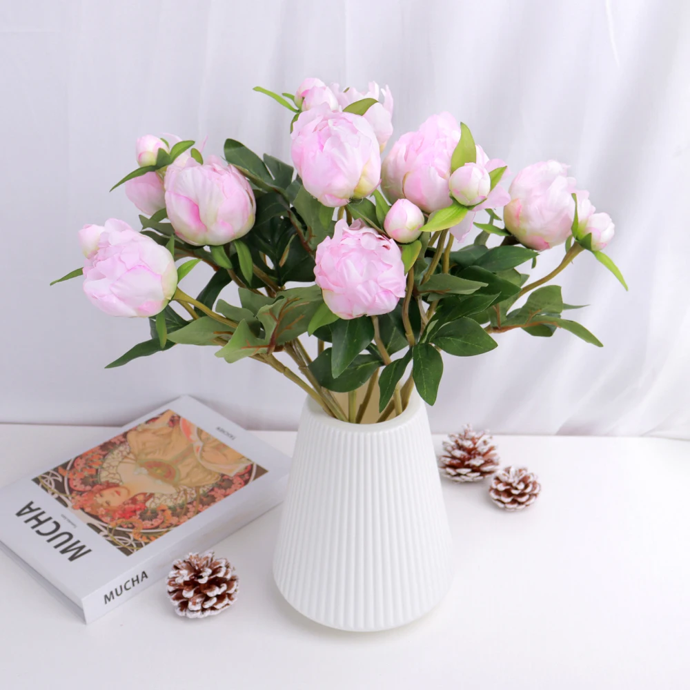 1Pcs Artificial Flowers Branches Silk Roses Peony Wedding Home Decor Arrange Fake Plants Valentine'S Day Gift DIY Bridal Bouquet