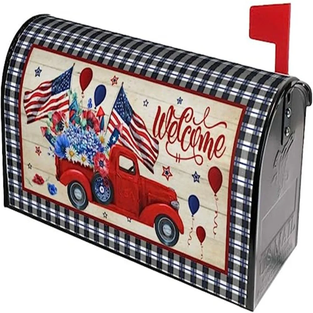 Merry Christmas Mailbox Cover Cartoon Winter Magnetic Mail Wraps Post Box Cover Snowflake Christmas Decorations