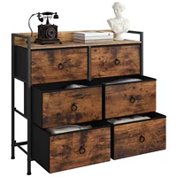 Комод WOLTU с 6 тканевыми ящиками, сервант для хранения для гостиной, прихожей, спальни, дома, наклейка — изображение 3