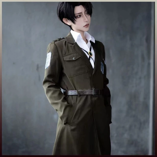 Attack on Titan The Final Season Levi Ackerman Cosplay Costume Wig Cloak  Belt Scouting Legion Cape Red Scarf Shingeki no Kyojin - AliExpress