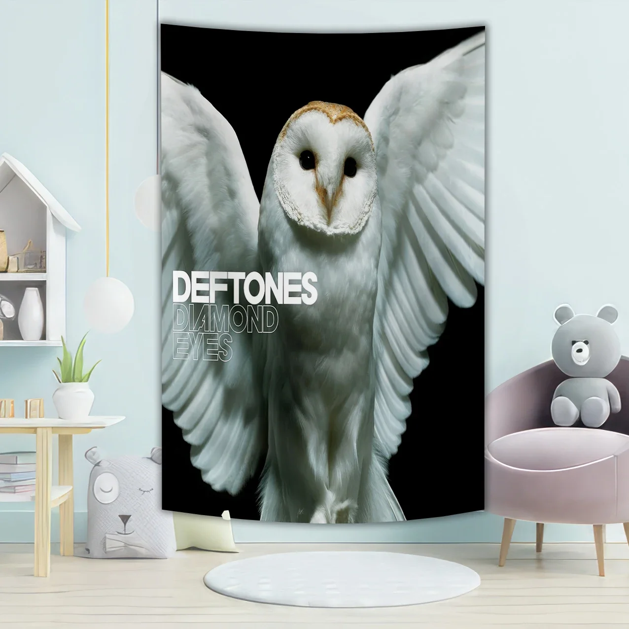 "Deftone Around The Fur" Music Album Canvas Art Poster Tapestry Wall Hanging for Kawaii Room Decor Aesthetic Bedroom kpop sakura