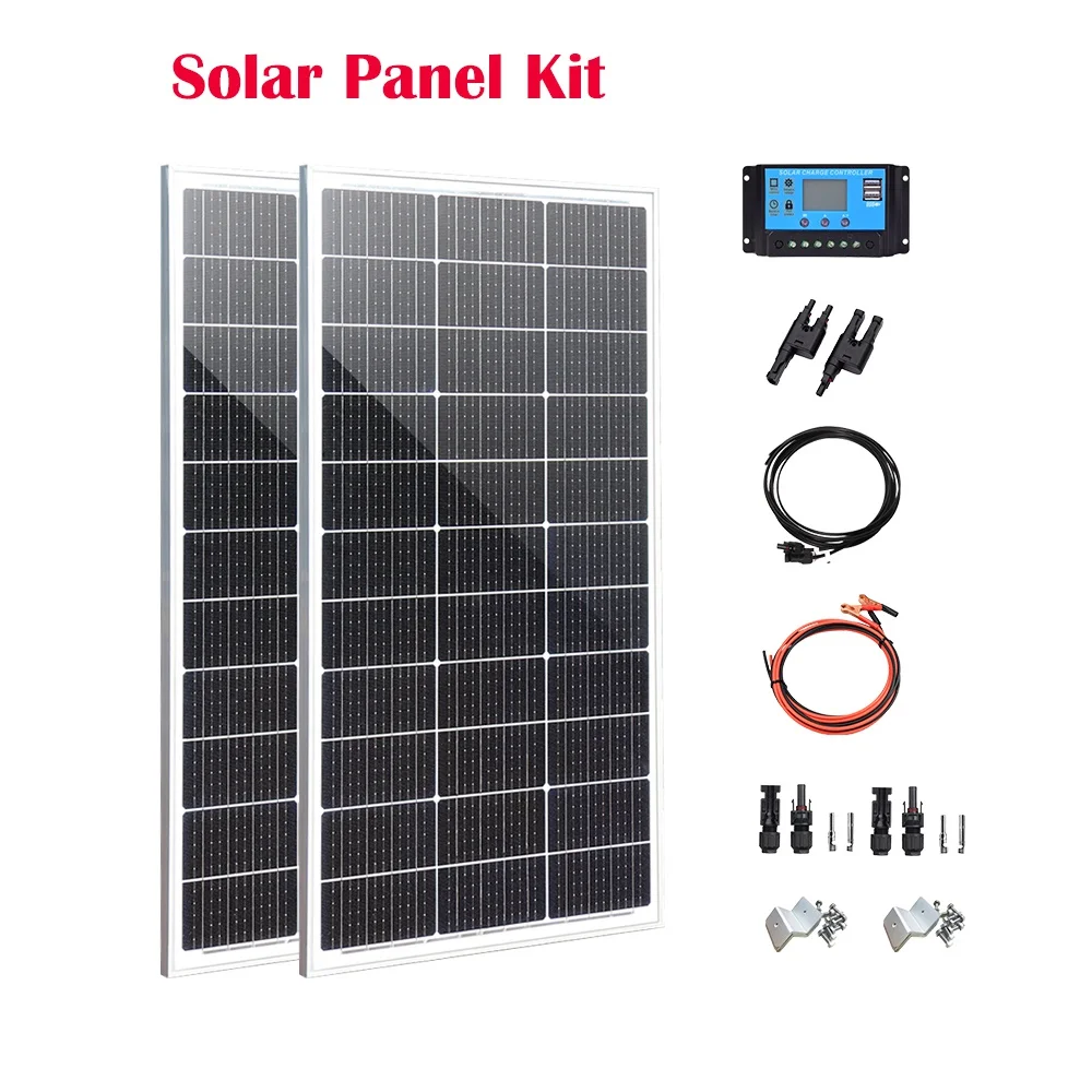 Glass+aluminum Frame 200w 2*100w Solar Panel Photovoltaic Applicable