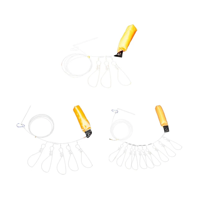 Fishing Stringer Clip Metal Snap Stainless Steel with Float Fish