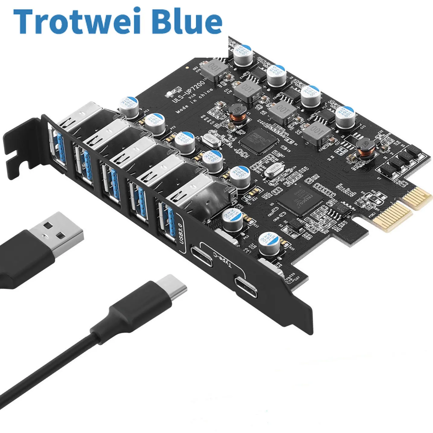 PCI Express to 5 ports USB3.0 converter dual ports USB3.1 Typec PCIe