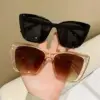 2PCS Cat Eye fashion Women Sunglasses Daily Holiday Beach Decorative Glasses 3