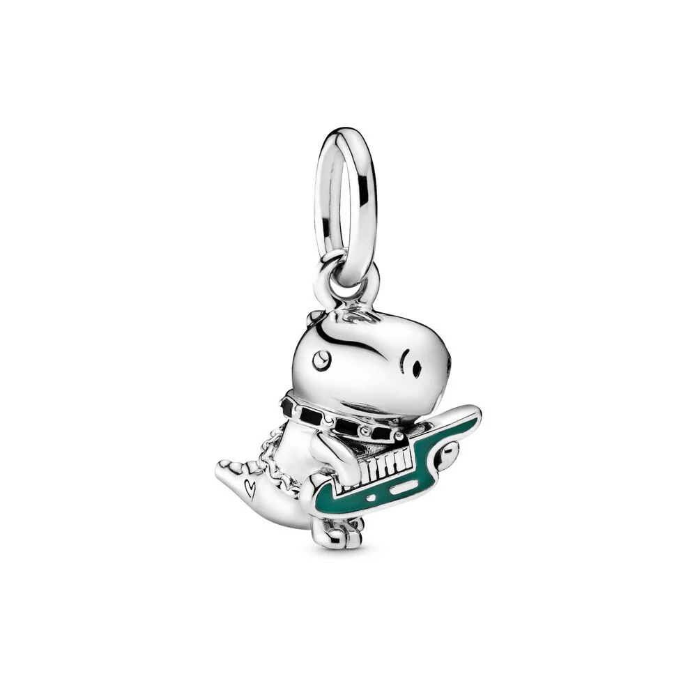 

Authentic 925 Sterling Silver Bead Dino the Dinosaur Punk Band Dangle Charm Fit Pandora Women Bracelet Bangle Gift DIY Jewelry