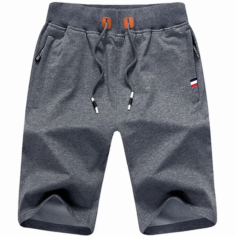 Summer Men's Knitted Sports Running Shorts Thin Pure Cotton Beach Capris Oversized Loose Casual Breeches Fashion Middle Pants