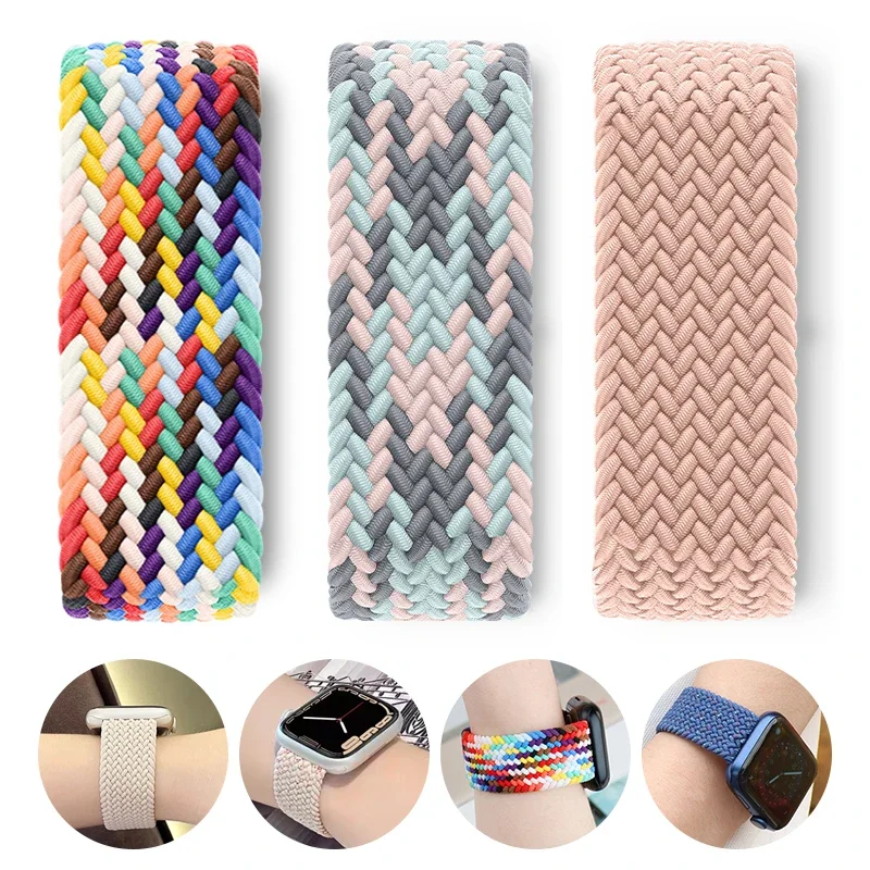 

Braided Solo Strap For Apple Watch Band 45mm 49mm 44mm 42mm 41mm 40mm Nylon Correa Bracelet iWatch series 9 7 SE 6 8 5 Ultra 4 3