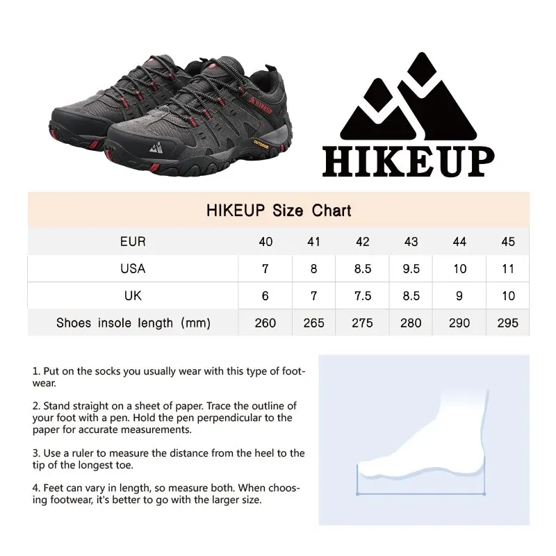 HIKEUP Men's Hiking Shoes Suede Leather Outdoor Shoes Wear-resistant Men Trekking Walking Hunting Tactical Sneakers images - 6
