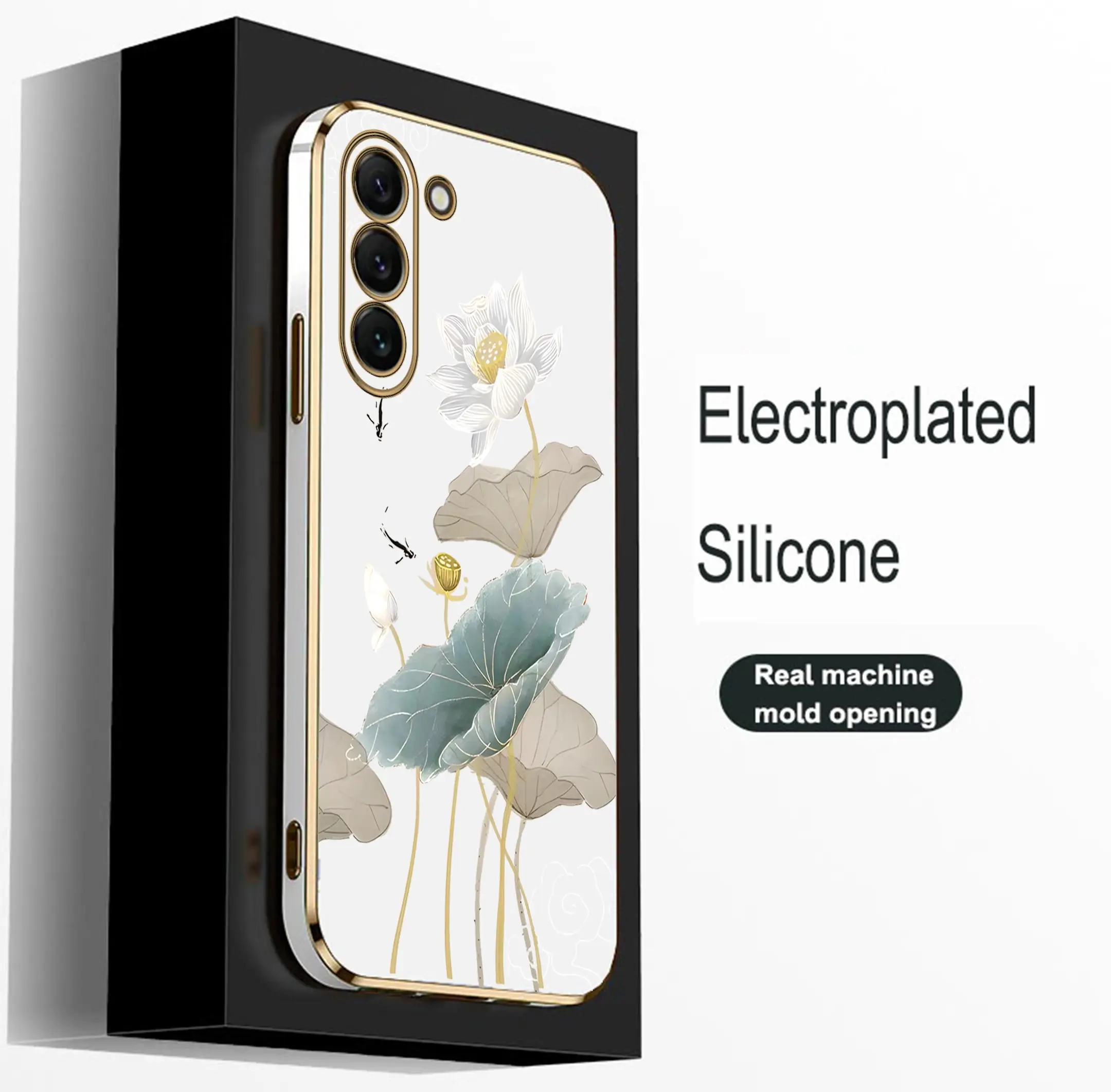 Custodia Per Telefono Con Placcatura Lotus Pond Samsung Galaxy S23 S22 S21 S20 S10 10E 9 Ultra Plus Fe Note 20 Ultra 10 9 M31 51 53 Cover In Silicone