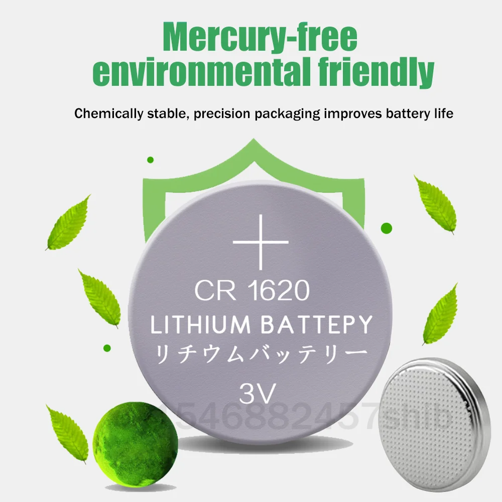 Batterie de bouton de protection de l'environnement  Batterie de pièce de  monnaie de lithium de Cr1620 3v-nouveau 10pcs - Aliexpress