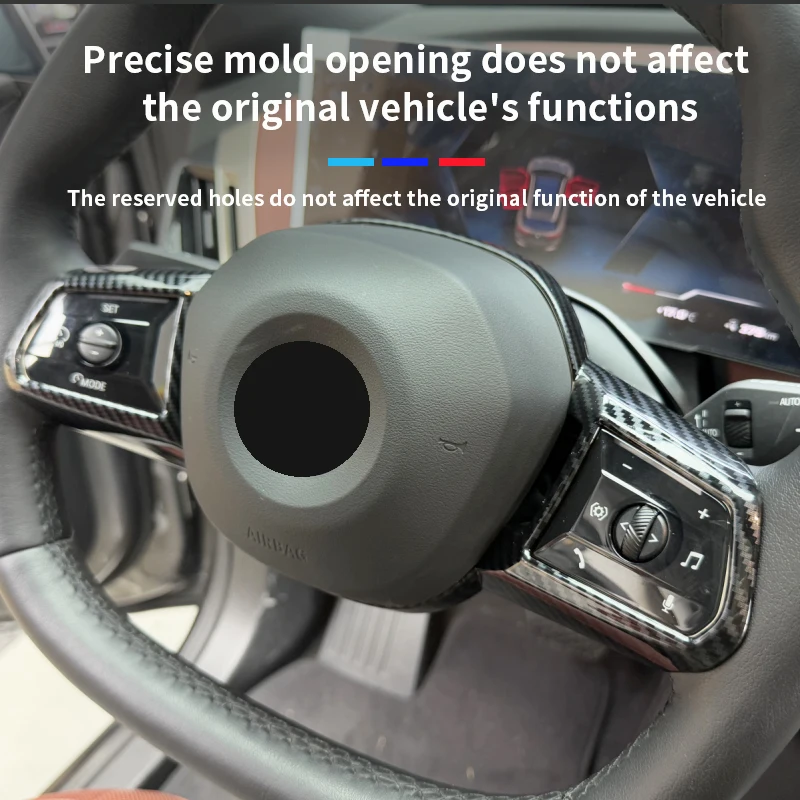 BMW iX 2022-2025 ASB 카본 파이버 인테리어 스티어링 휠 스위치 트림 스타일리시 자동차 인테리어 액세서리