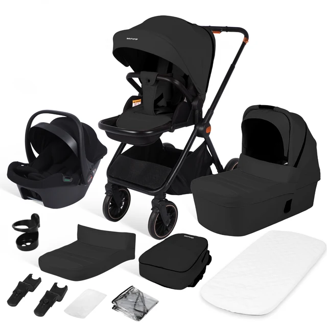 Poussette bébé 3 en 1, combinaison Isofix, systèmes de voyage avec siège bébé, taille I, nacelle, siège auto pliable et réglable 1