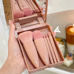 5 - Piece Multi - Functional Travel Makeup Brush Set for Foundation and Beauty (Coffee)