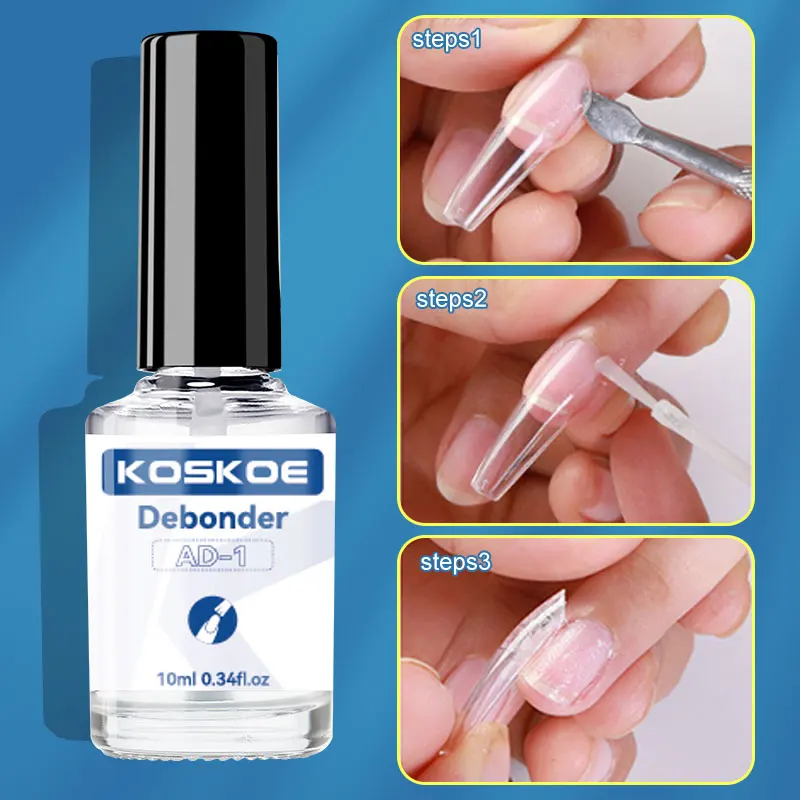 KOSKOE-Colle dégrati ante pour enlever les faux ongles, liquide transparent, dissolvant rapide, vernis gel, biscuits, 10ml